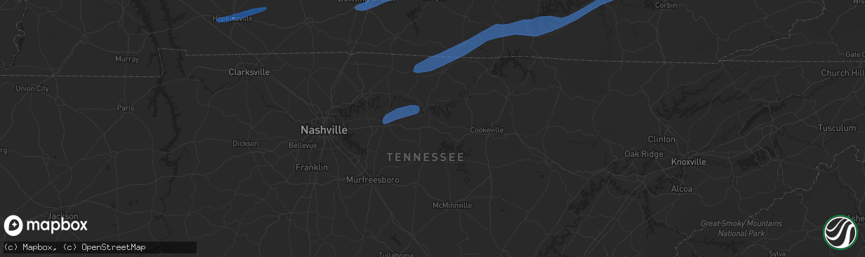 Hail map in Campbellsville, KY on January 1, 2022