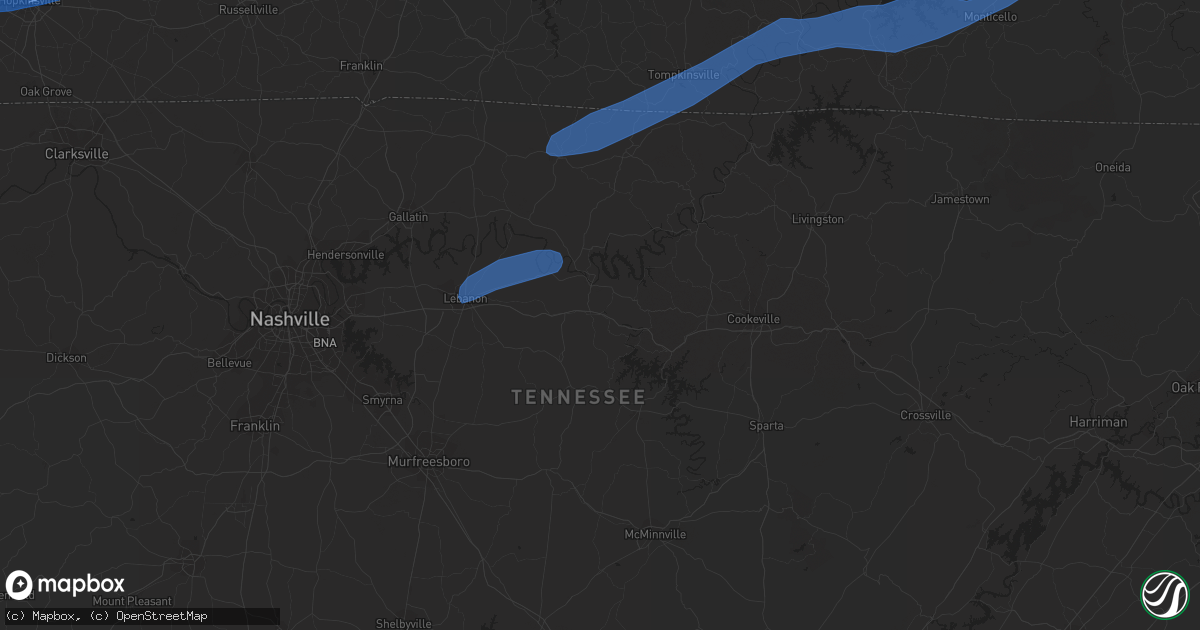 Hail map in Ooltewah, TN on January 1, 2022