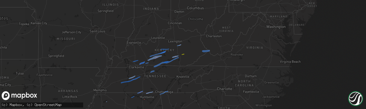 Hail map on January 1, 2022