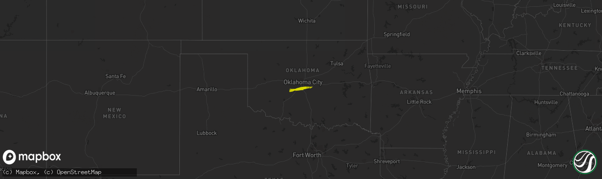 Hail map on January 1, 2024