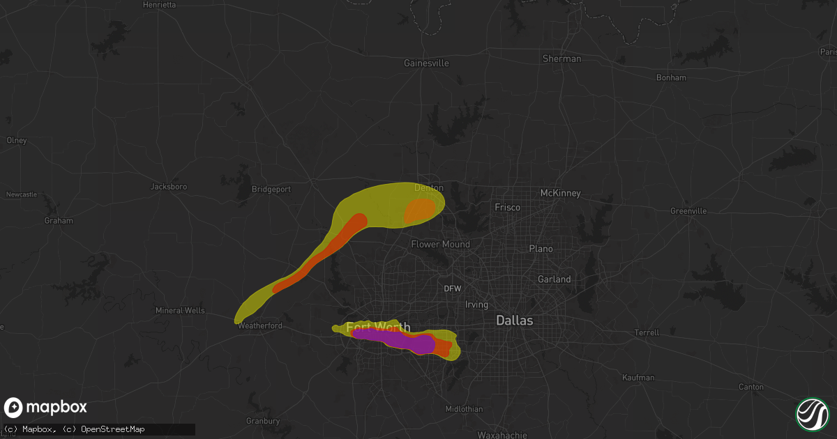 Hail map in Argyle, TX on January 2, 1900