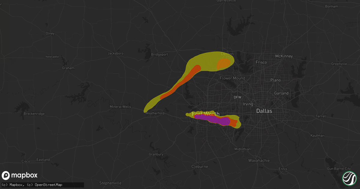 Hail map in Azle, TX on January 2, 1900