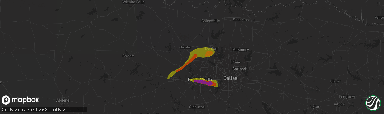 Hail map in Rhome, TX on January 2, 1900