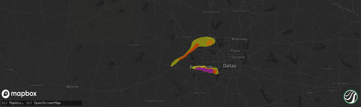 Hail map in Springtown, TX on January 2, 1900