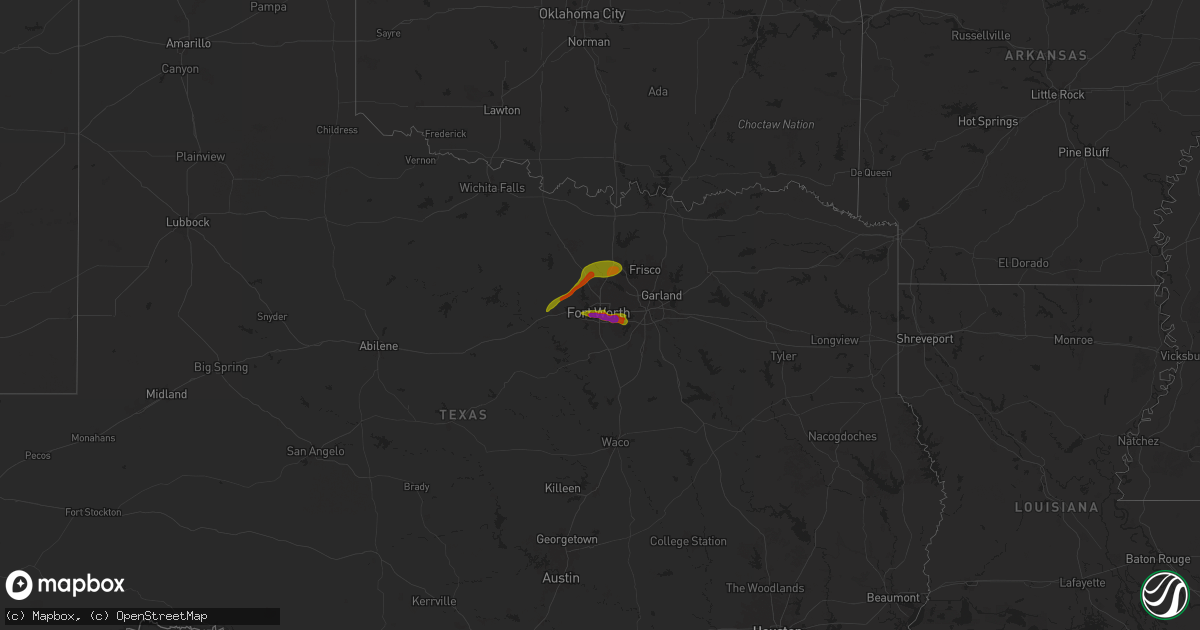 Hail map on January 2, 1900
