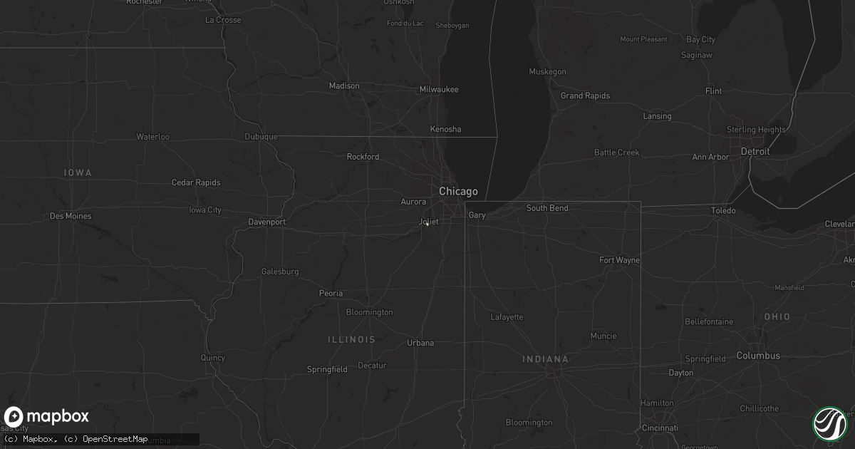Hail map in Indiana on January 2, 2012