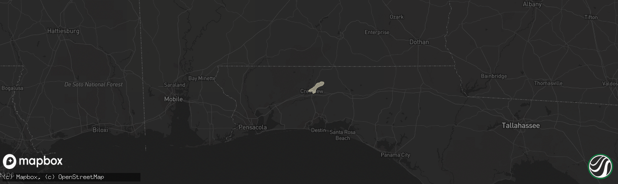 Hail map in Crestview, FL on January 2, 2017