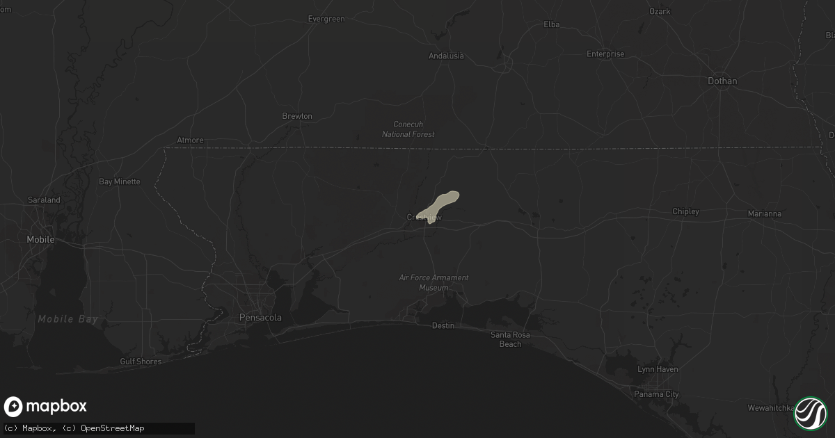 Hail map in Crestview, FL on January 2, 2017