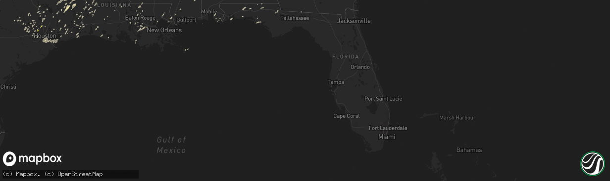 Hail map in Florida on January 2, 2017