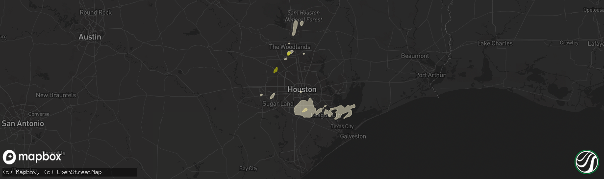 Hail map in Houston, TX on January 2, 2017