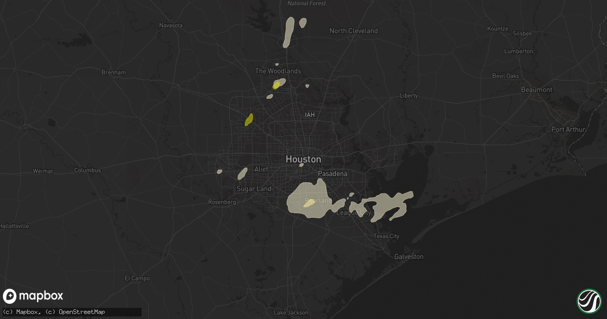 Hail map in Houston, TX on January 2, 2017