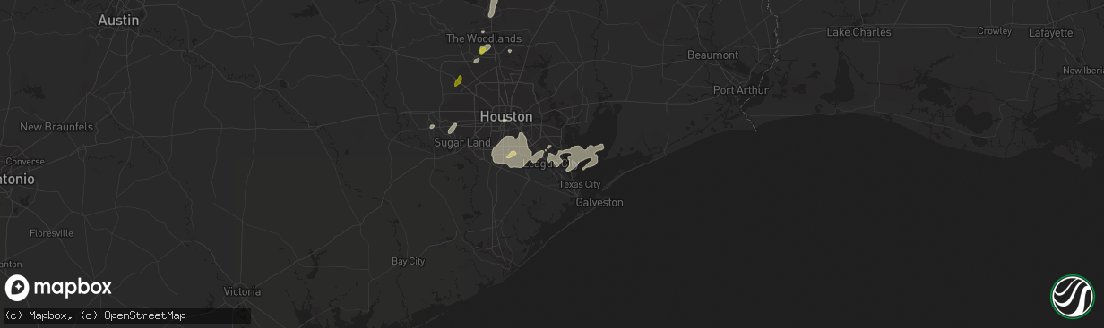 Hail map in League City, TX on January 2, 2017