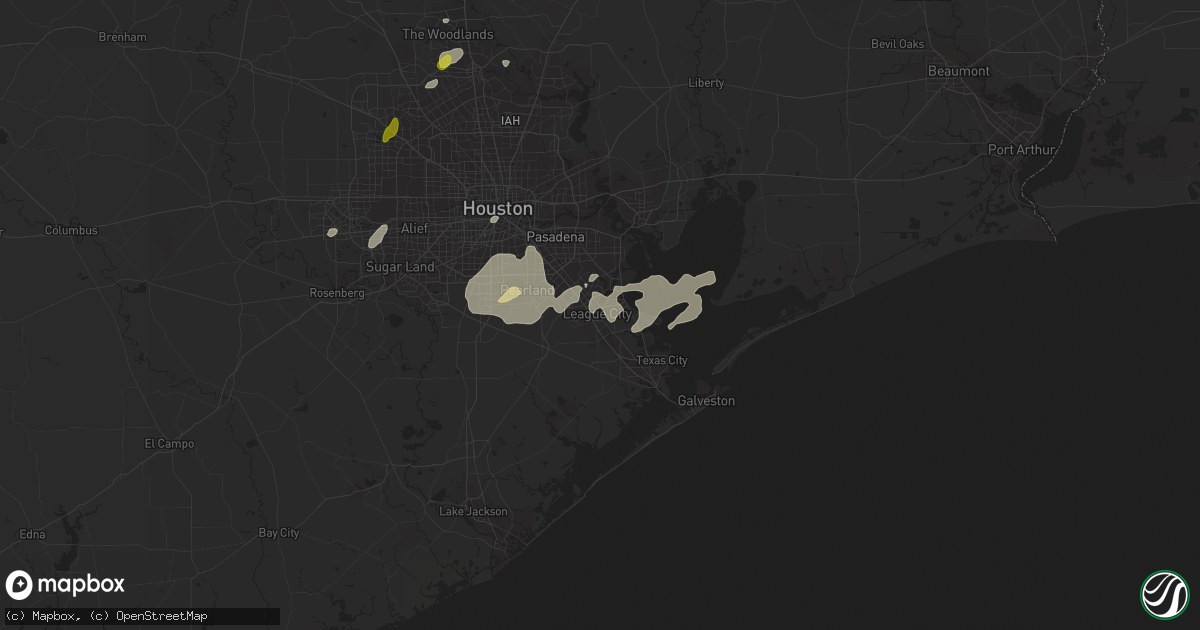 Hail map in League City, TX on January 2, 2017