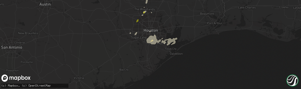 Hail map in Manvel, TX on January 2, 2017