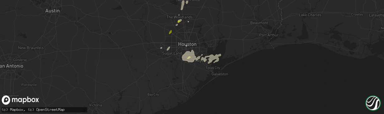 Hail map in Pearland, TX on January 2, 2017