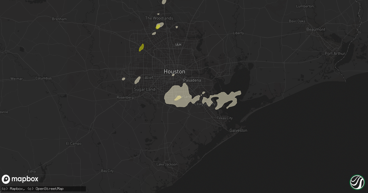 Hail map in Pearland, TX on January 2, 2017