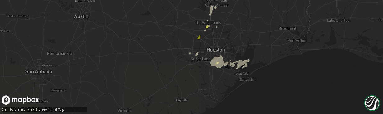 Hail map in Richmond, TX on January 2, 2017