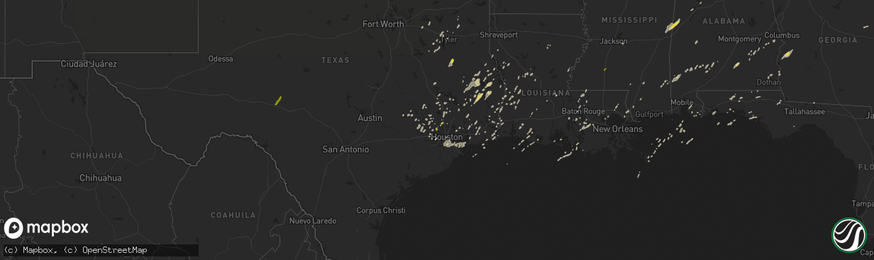 Hail map on January 2, 2017