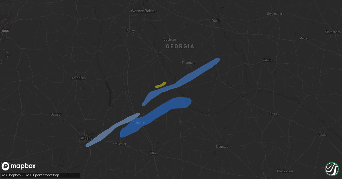 Hail map in Abbeville, GA on January 2, 2022