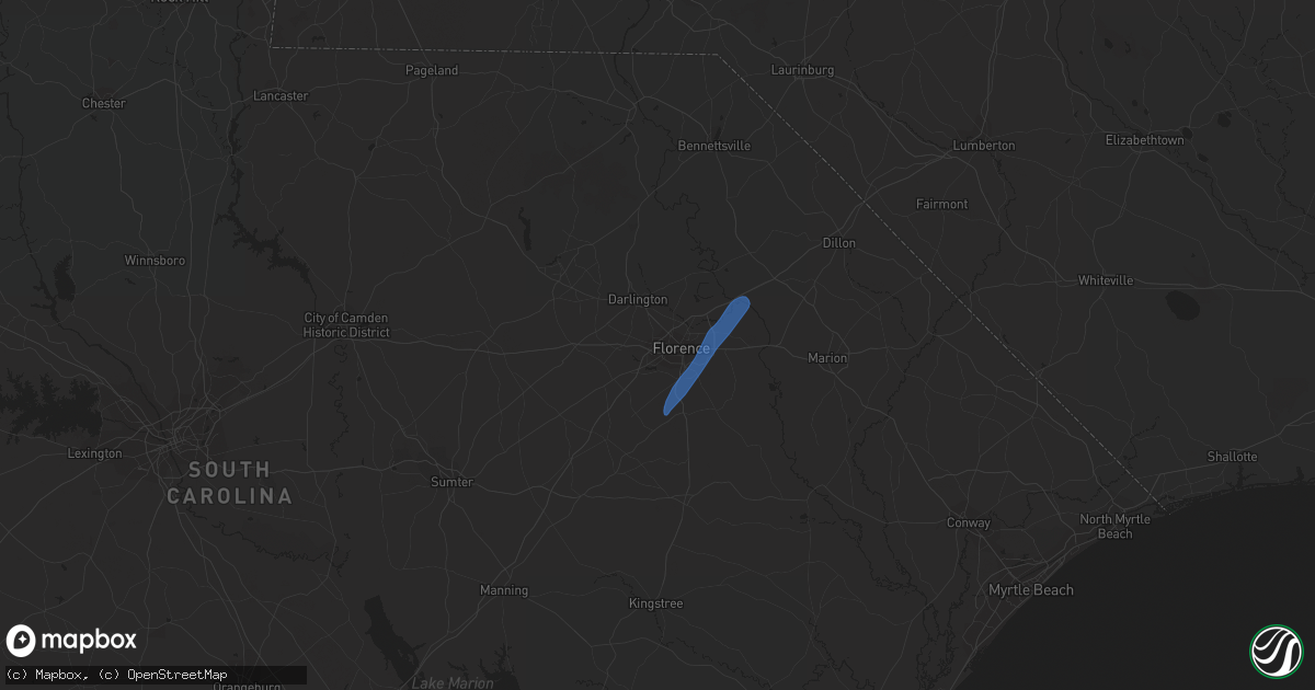 Hail map in Florence, SC on January 2, 2022