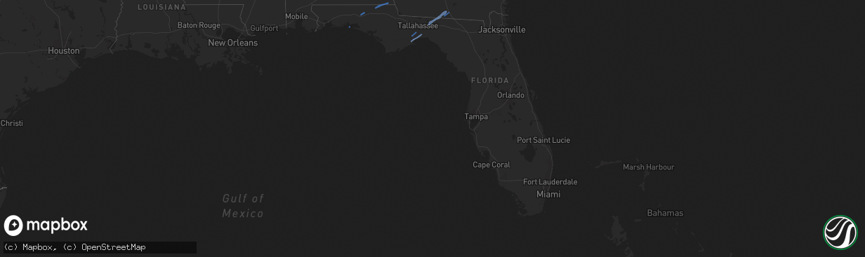 Hail map in Florida on January 2, 2022