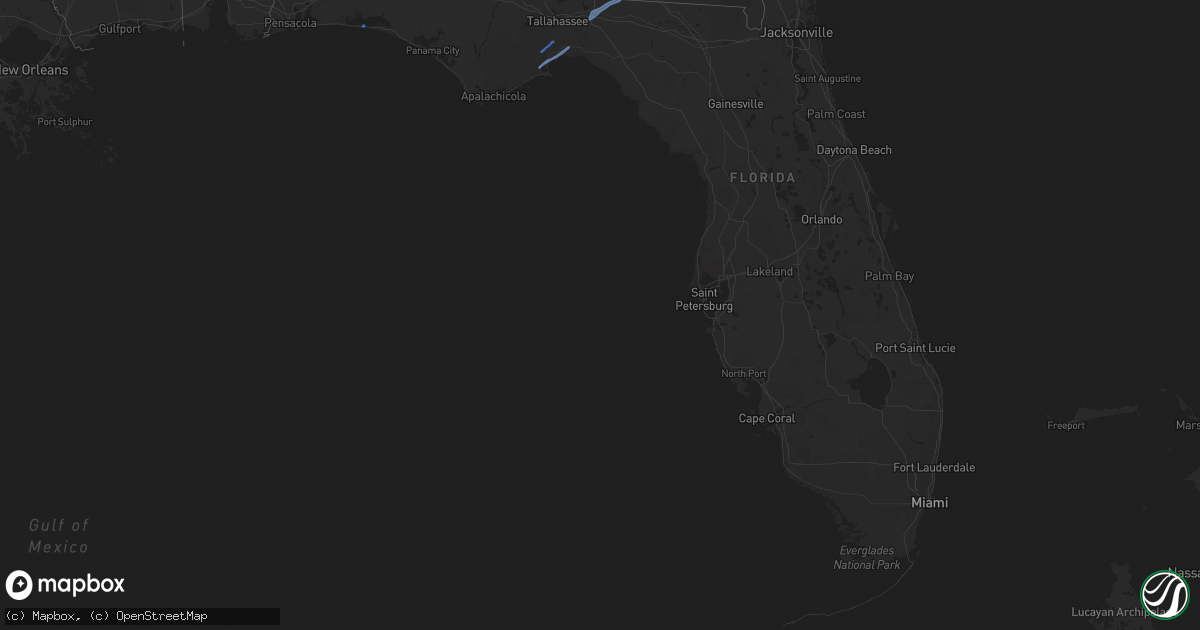 Hail map in Florida on January 2, 2022