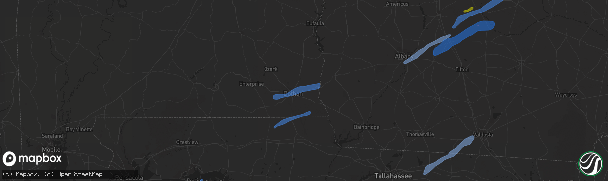 Hail map in Webb, AL on January 2, 2022