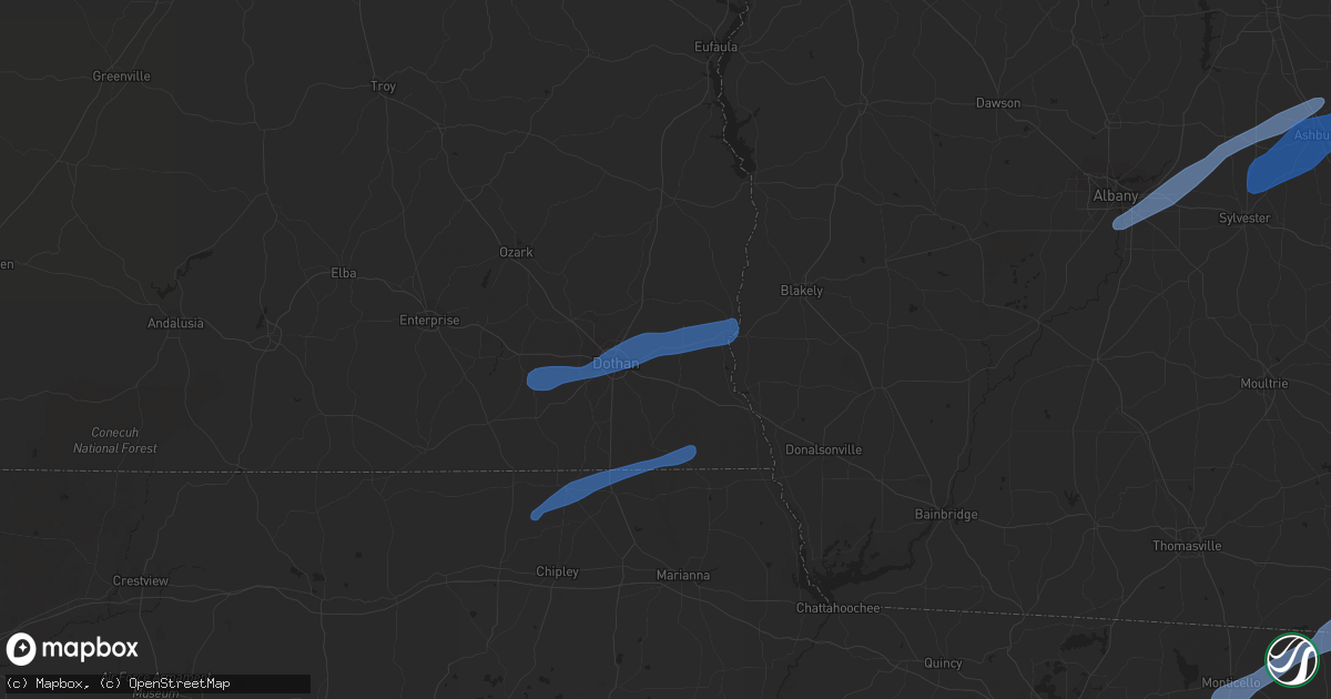 Hail map in Webb, AL on January 2, 2022