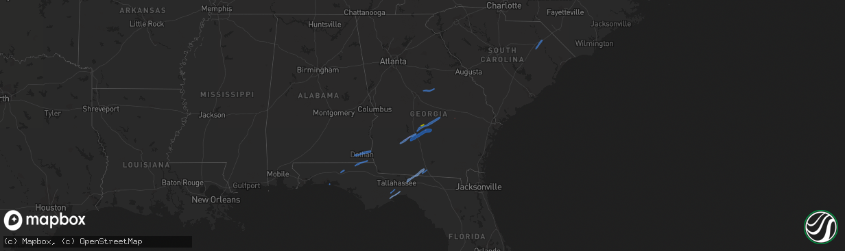 Hail map on January 2, 2022