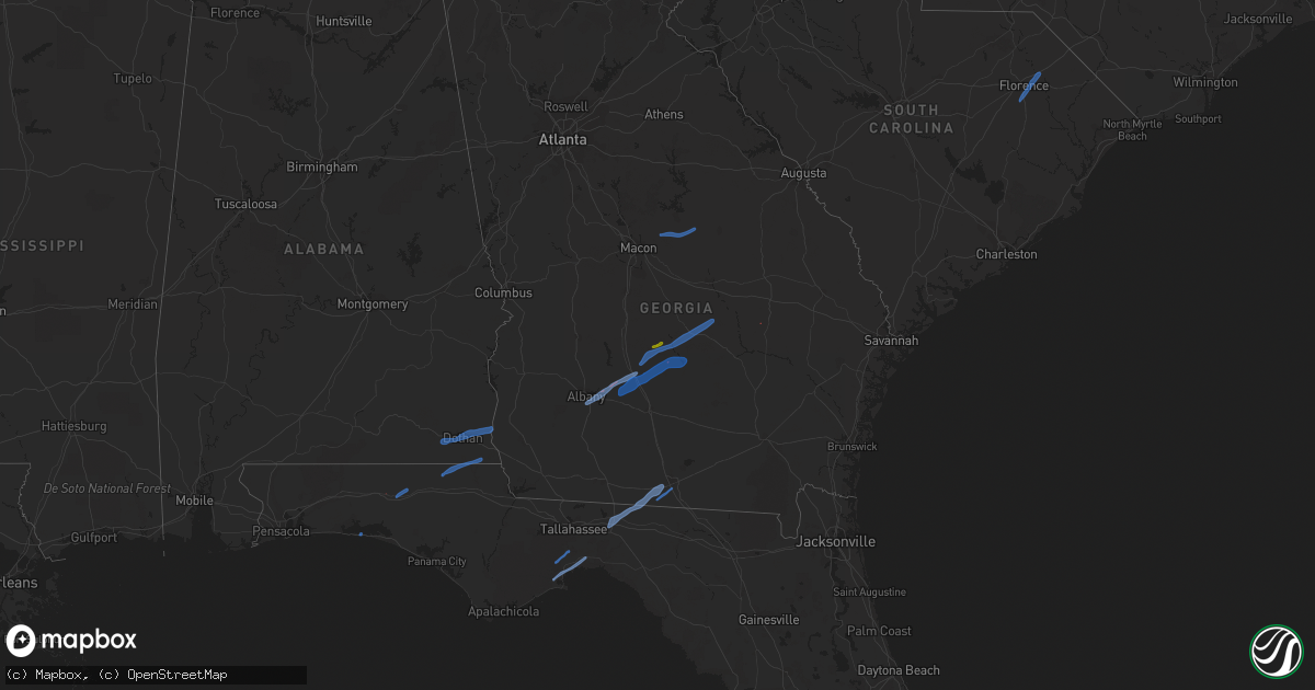 Hail map on January 2, 2022