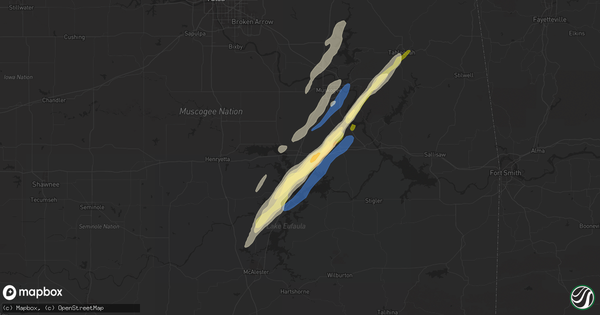Hail map in Checotah, OK on January 2, 2023