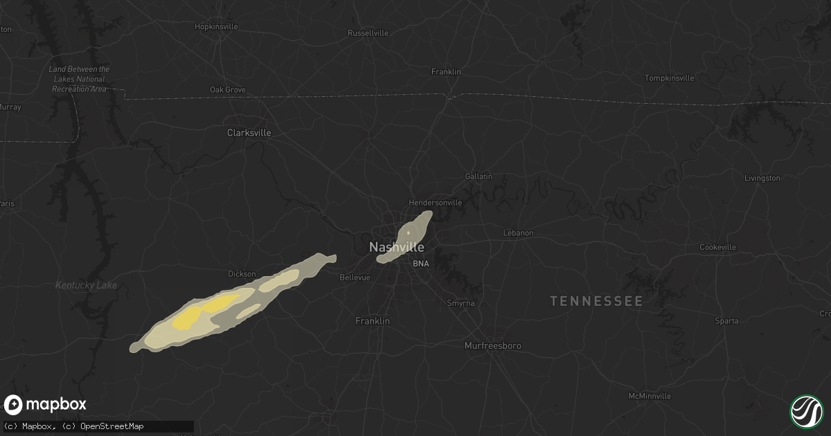 Hail map in Madison, TN on January 2, 2023