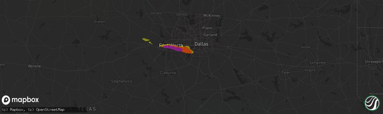 Hail map in Cedar Hill, TX on January 3, 1900