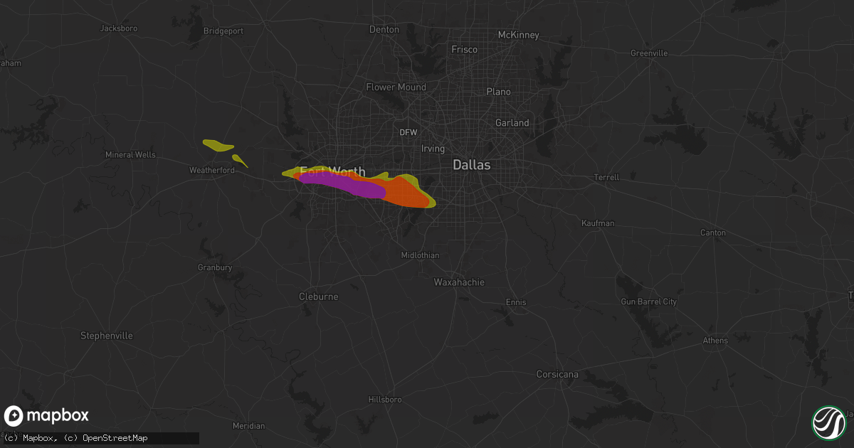 Hail map in Cedar Hill, TX on January 3, 1900