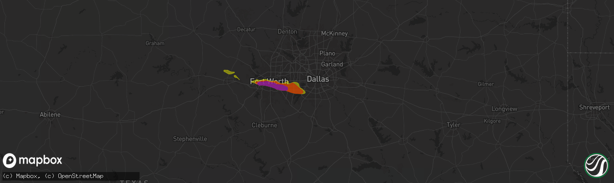 Hail map in Duncanville, TX on January 3, 1900