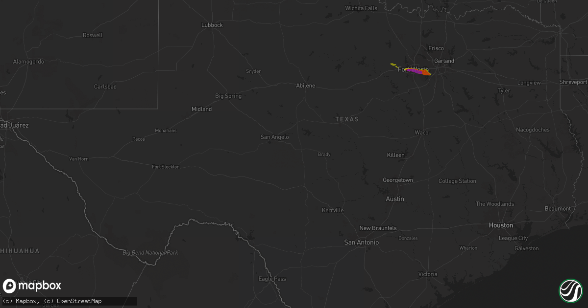 Hail map in Texas on January 3, 1900