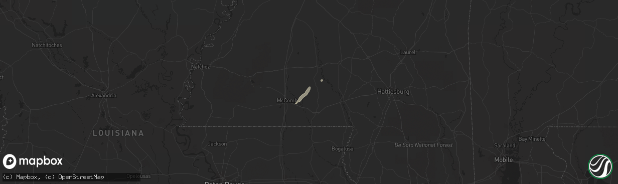 Hail map in Summit, MS on January 3, 2015