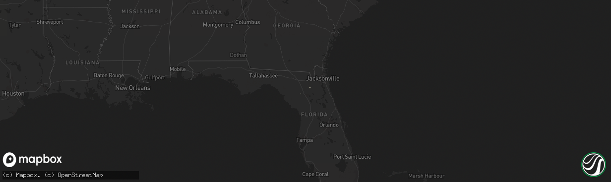Hail map in Florida on January 3, 2017