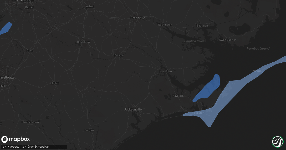 Hail map in Hatteras, NC on January 3, 2022