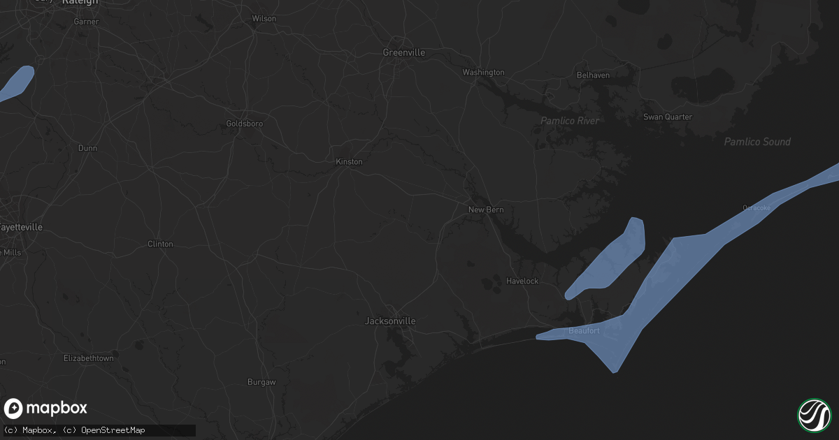 Hail map in Ocracoke, NC on January 3, 2022