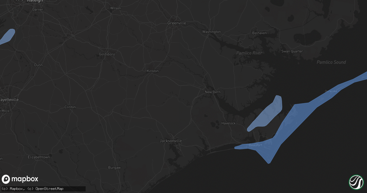 Hail map in Sanford, NC on January 3, 2022