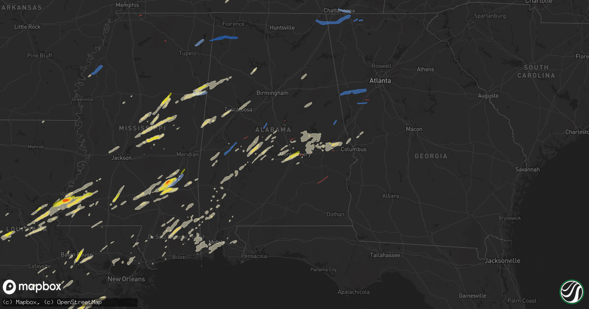 Hail map on January 3, 2023