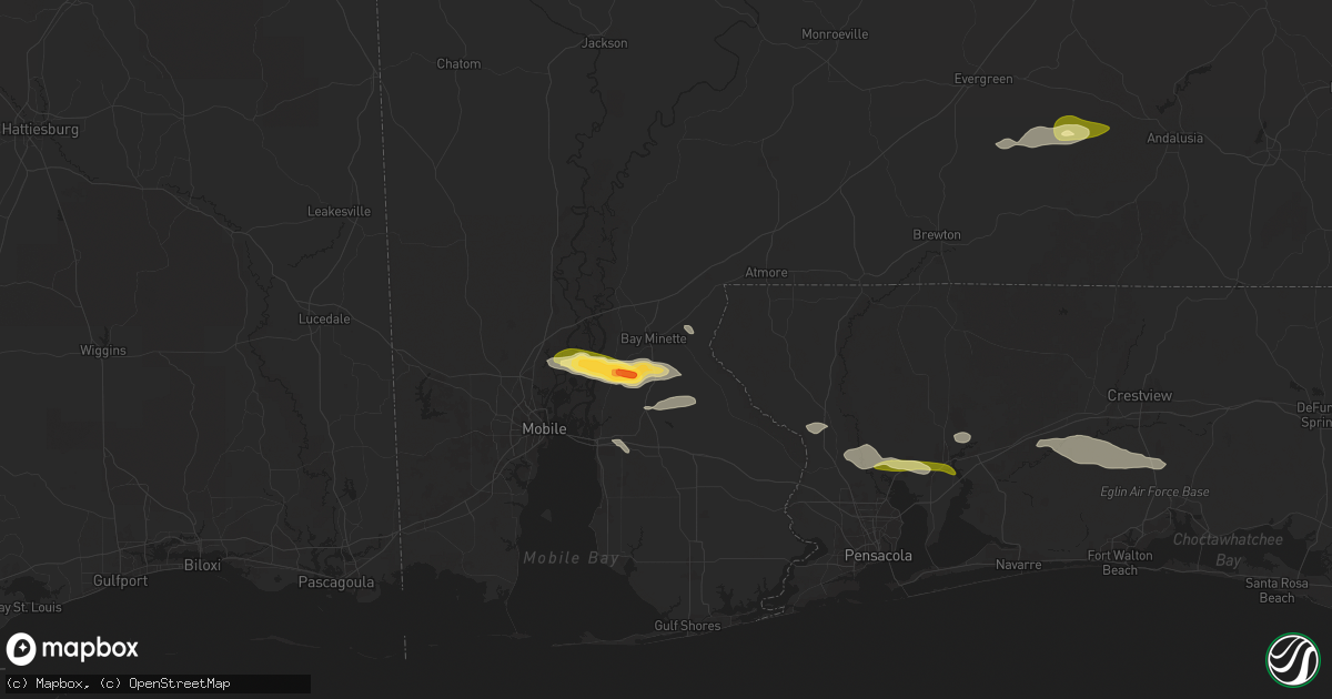 Hail map in Bay Minette, AL on January 3, 2026