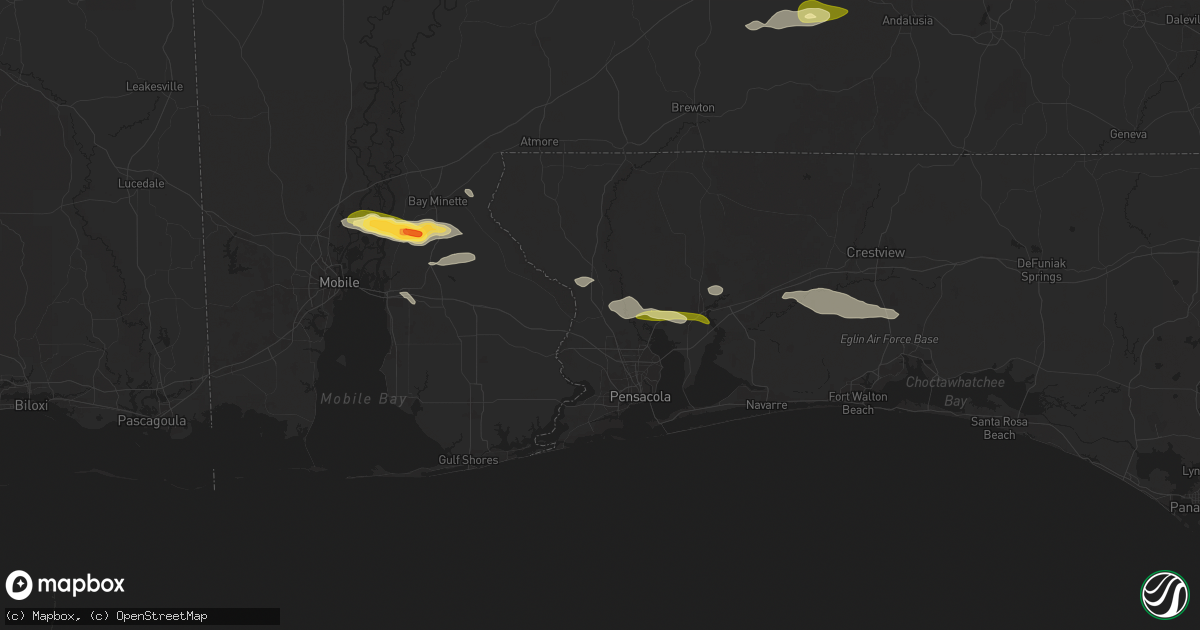 Hail map in Cantonment, FL on January 3, 2026