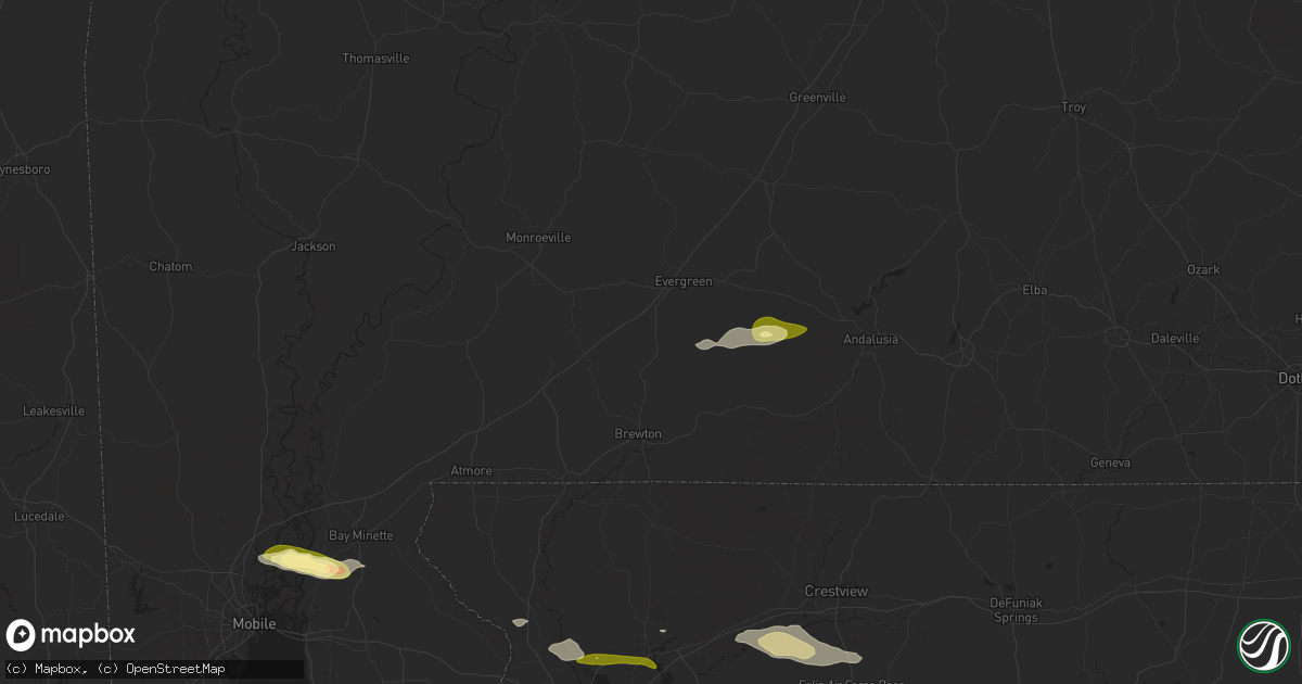 Hail map in Castleberry, AL on January 3, 2026