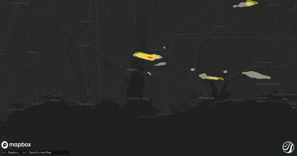 Hail map in Daphne, AL on January 3, 2026