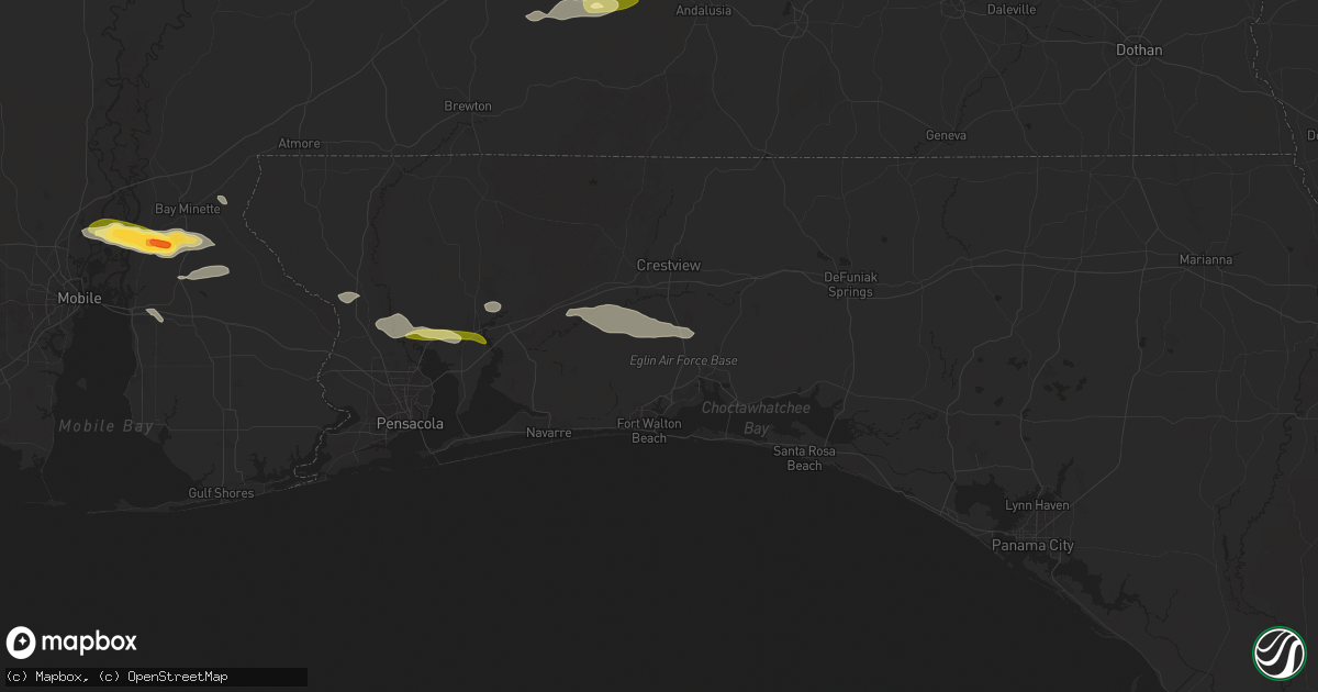 Hail map in Eglin Afb, FL on January 3, 2026