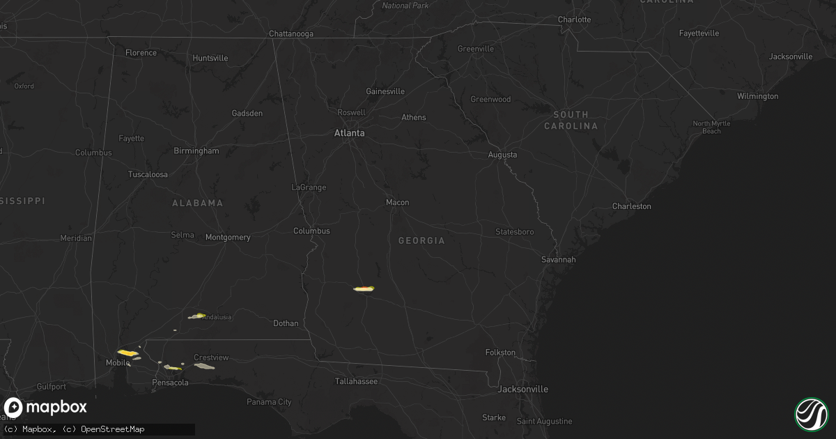 Hail map in Georgia on January 3, 2026
