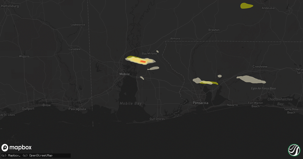 Hail map in Loxley, AL on January 3, 2026