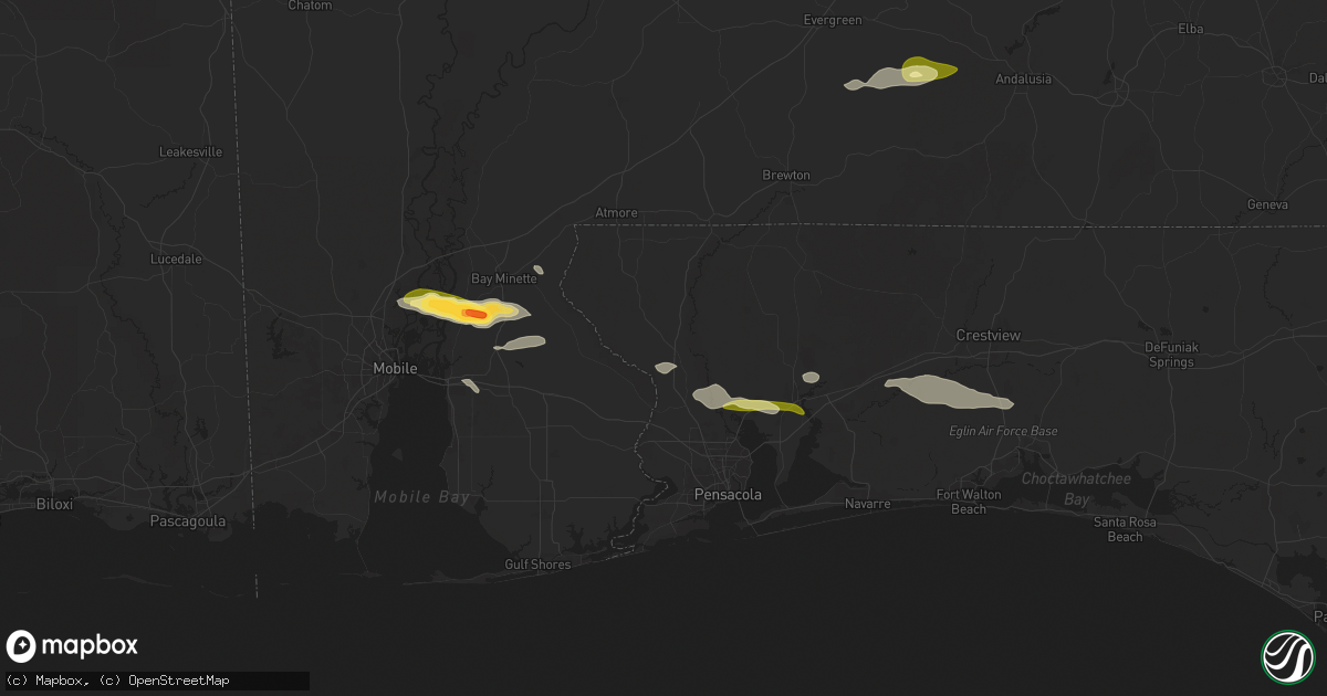 Hail map in Molino, FL on January 3, 2026